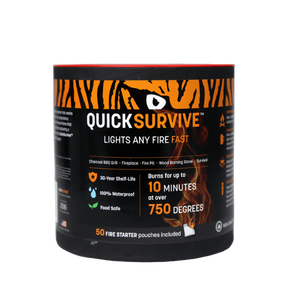 50 Piece Fire Starter Canister by QUICKSURVIVE - mainegrillingproducts