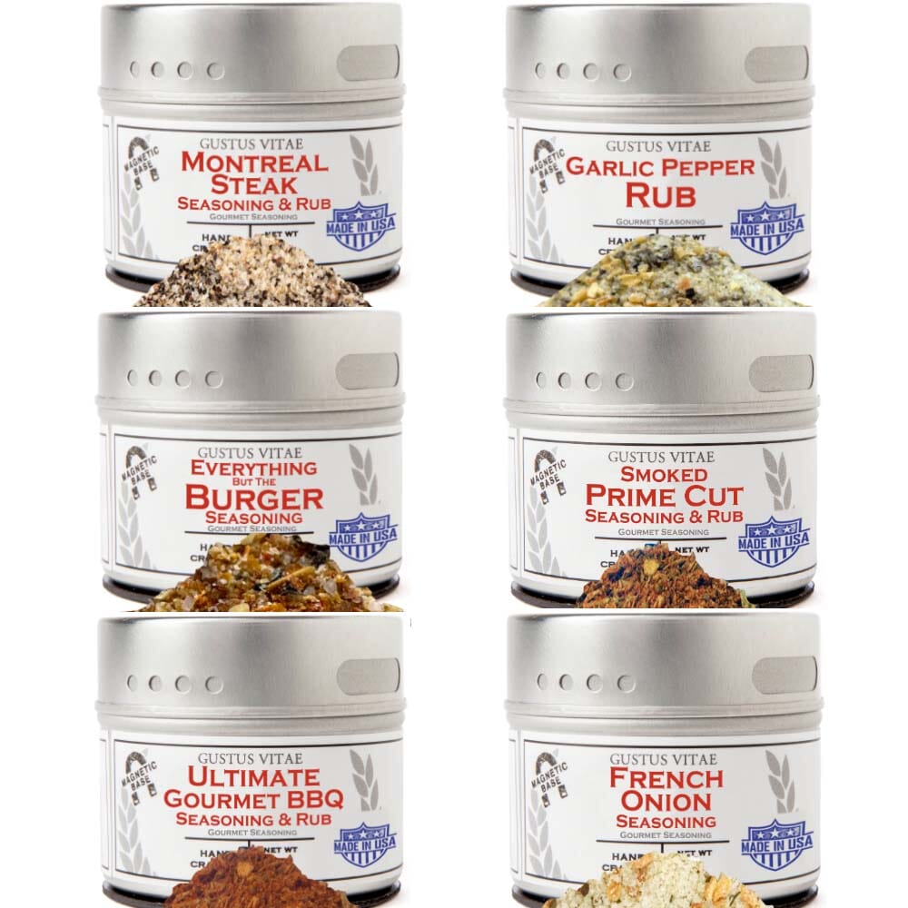 Gourmet Steak & Beef Seasoning Gift Set - Six Pack by Gustus Vitae - mainegrillingproducts