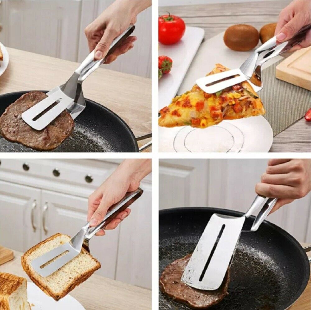 Stainless Steel Steak Clamp Food Bread Meat Clip Tongs BBQ Kitchen Cooking Tool by Plugsus Home Furniture - mainegrillingproducts