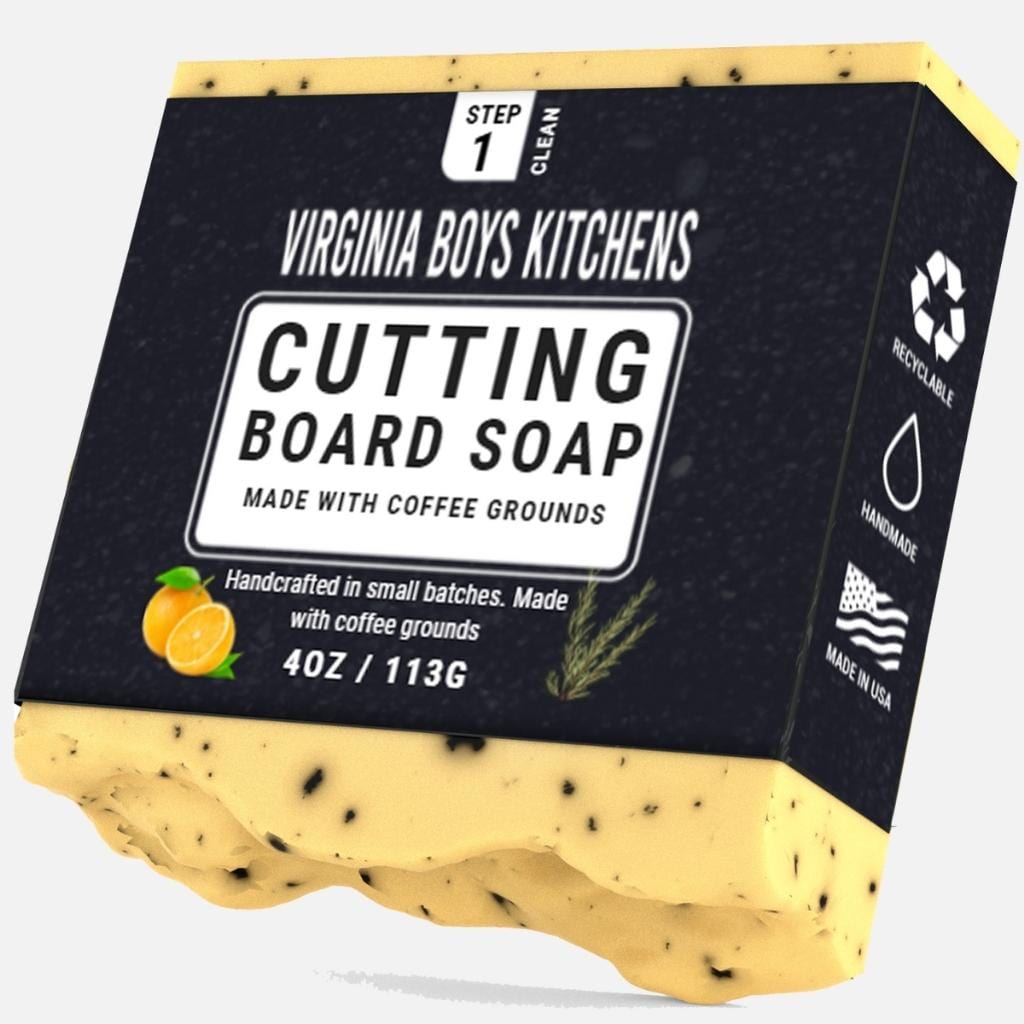Cutting Board, Cast Iron & Hand Soap by Virginia Boys Kitchens - mainegrillingproducts