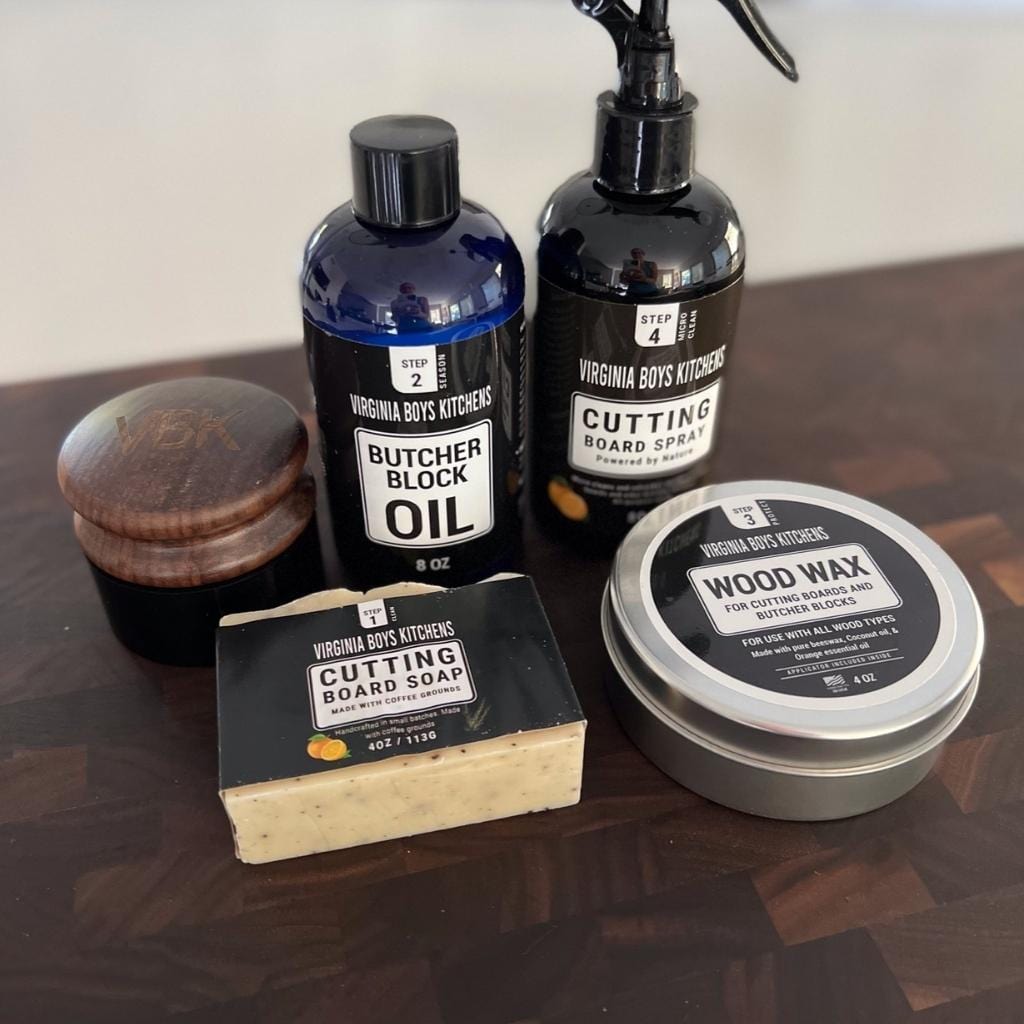 Cutting Board, Cast Iron & Hand Soap by Virginia Boys Kitchens - mainegrillingproducts