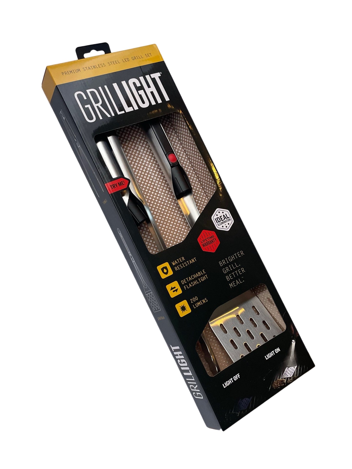 Grillight 2-Piece Gift Set - LED Spatula & Smart Tongs Combo by Grillight.com - mainegrillingproducts