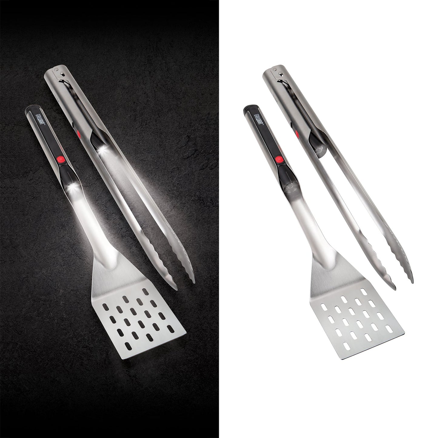 Grillight 2-Piece Gift Set - LED Spatula & Smart Tongs Combo by Grillight.com - mainegrillingproducts