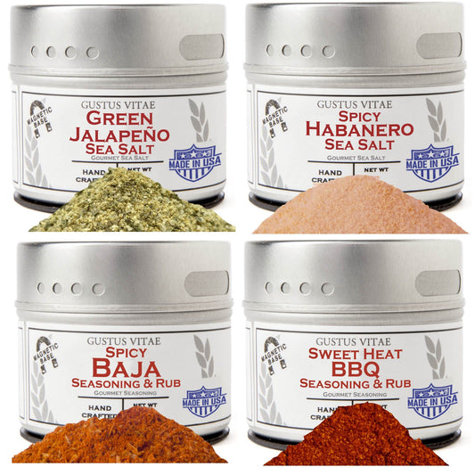 Kitchen, Cooking and Grilling Essentials – The Spicy Collection  | Set of 4 by Gustus Vitae - mainegrillingproducts