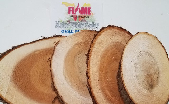 Wholesale White Cedar OVAL Grilling Planks (3x5 70 Count) by Flame Grilling Products Inc - mainegrillingproducts