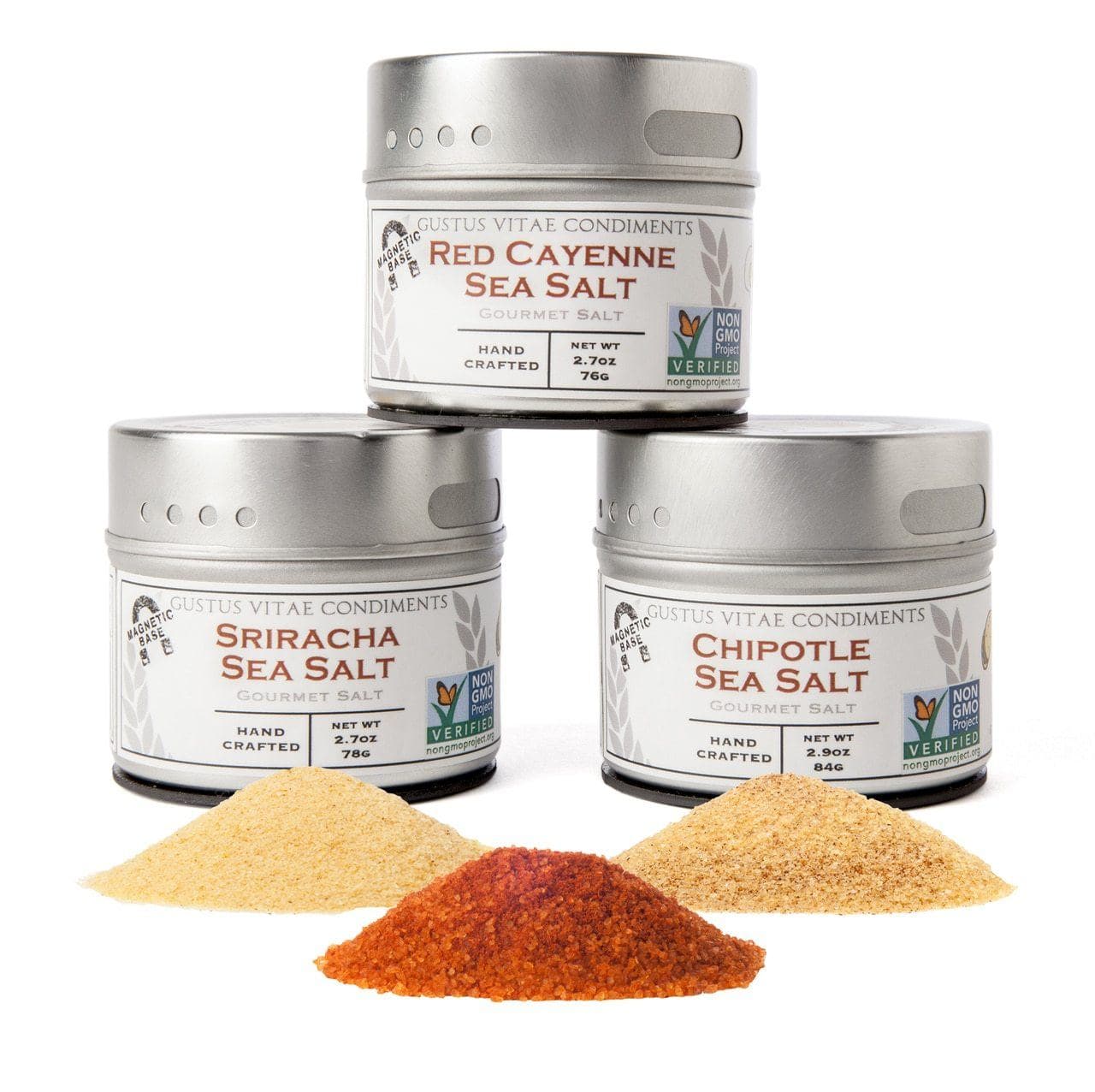 Red Hot Sea Salts Collection - 3 Tins by Gustus Vitae - mainegrillingproducts