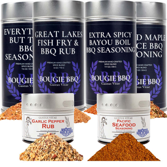 Superb For Seafood | Complete 6 Pack Collection | Gourmet Seasonings and Rubs For Fish & Seafood by Gustus Vitae - mainegrillingproducts