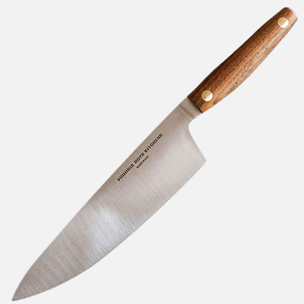 8 Inch Stainless Steel Chef Knife with Walnut Handle by Virginia Boys Kitchens - mainegrillingproducts