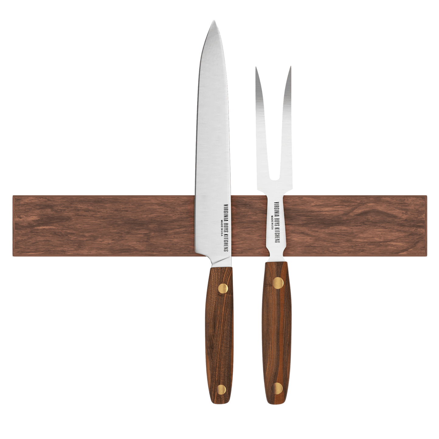 15" Wall Mounted Magnetic Walnut Knife Rack - Holds 7 Knives by Virginia Boys Kitchens - mainegrillingproducts